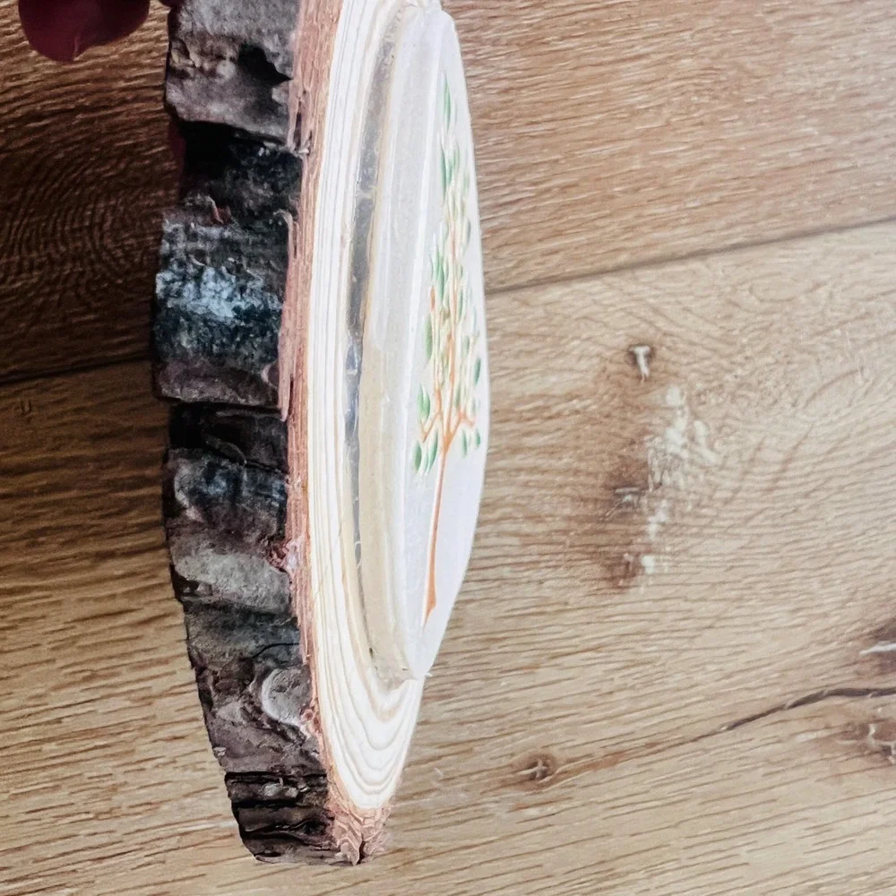 Rustic Tree of Life Wood Slice Wall Art Hanging Natural‎ Bark Edge Decor Cabin